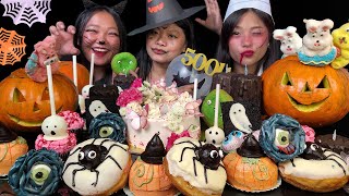 Halloween Party🎃 Ft ​⁠​⁠Binduli amp ​⁠​⁠Mikasafoodie Eating Spooky Sweets amp Candles 🍭 Mukbang [upl. by Haem]