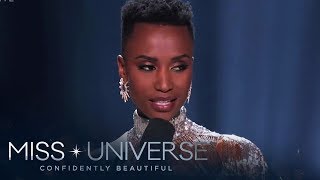 The winning answer of Miss Universe 2019 Zozibini Tunzi  Miss Universe 2019 [upl. by Eceinahs]