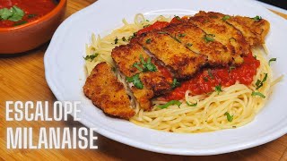 ESCALOPE PANEE A LA MILANAISE ET SPAGHETTI SAUCE TOMATE [upl. by Mahan]