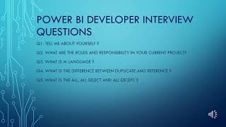 powerbishorts interviewpreparation here is few latest 2024 Bi Developer Interview Questions [upl. by Ppik]