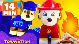 PAW Patrol Pup Toys Rescue Adventure Bay w Marshall amp Chase  14 Minute Compilation  Toymation [upl. by Alyaj]