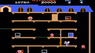 Mappy  Nes  Full Playthrough  No Hits Run [upl. by Moorish]