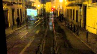 Lisbon tram 28 Part 1 by night  Lissabon Straßenbahn  Lisboa  Villamos [upl. by Etnuad]