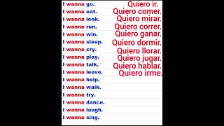 ✅16 Frases en inglés con el uso I WANNA en inglés frases de uso comunes [upl. by Ehlke990]