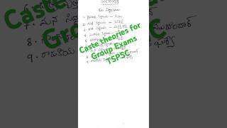 Caste theoriessocialogy group2 group3 tspscexams group2studyplan ytshorts shorts education [upl. by Adler]