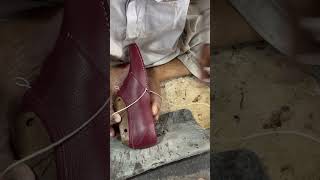 Part 2 handmade leathercraft handstitched diy bespoke leathershoes craftsmanship skills art [upl. by Airretal]