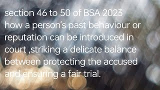 when character relevant in evidence Act Under BSA 2023 [upl. by Aibara]