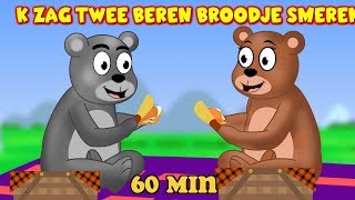 Ik zag twee beren broodjes smeren ♫ 1 uur ♫ Nederlandse kinderliedjes [upl. by Nehtanoj]