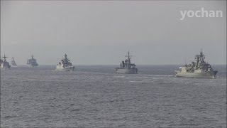 Multinational Fleet Japan Australia France India Korea USA Fleet Review [upl. by Neehsuan]