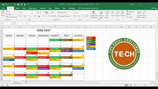 TECH011  Create a calendar in Excel that automatically updates colors by event category [upl. by Bum624]