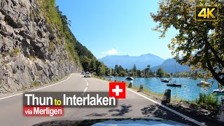 Scenic Drive from Thun to Interlaken Switzerland🇨🇭 [upl. by Hamo]