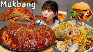 🥩직접만든 비프Beef까스봉골레파스타 먹방🍝 샐러드와 스프에 하이볼까지 양식 풀코스먹방 BEEF CUTLET MUKBANG ASMR EATINGSHOW REALSOUND 요리 [upl. by Mayrim]