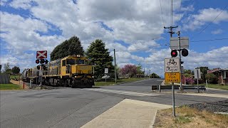 TasRail 2001 TR16 46 Coal train crossing Arthur Street Perth [upl. by Zrike666]