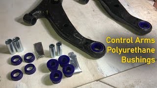 Replacing Rubber Bushings with Polyurethane  Control Arms [upl. by Merceer670]