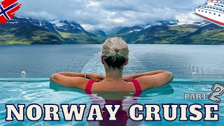 NORWAY CRUISE VLOG PART 2 STAVANGER OLDEN HELLESYLT FJORDS ON BOARD PampO CRUISES IONA AUG 2023 AD [upl. by Ynnob]