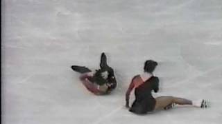 Piece on the Dangers of Pairs Skating  1988 Calgary Figure Skating Pairs Short Program US ABC [upl. by Lurie394]