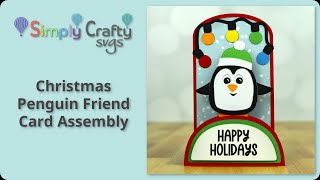 Christmas Penguin Friend Card Assembly  Christmas Box Card SVG File [upl. by Ahsened]