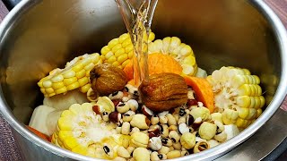 Sweet corn soup easy and healthy recipe Corn with yam is so delicious [upl. by Yeniar424]