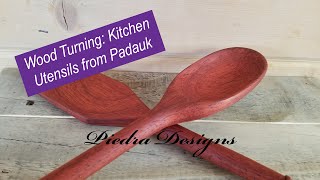 Wood Turning Kitchen Utensils from Padauk [upl. by Greenes]