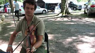 Buckdancing to Bucking Mule  Jason Cade  oldtime fiddler  Clifftop 2018 [upl. by Ardyaf515]