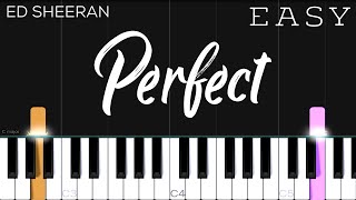 Perfect  Ed Sheeran  EASY Piano Tutorial [upl. by Bud]