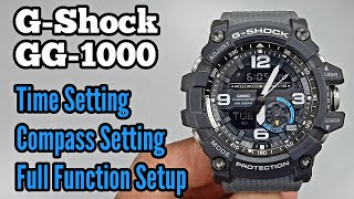 GShock GG10001A8 Mudmaster Time Setting Compass Calibration Full Function Setup Tutorial [upl. by Eelinnej]