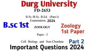 Bsc 1st Year Zoology 1st Paper  Bsc 1st year Important Question Zoology 1st  Durg University 2024 [upl. by Krysta509]