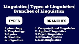 Linguistics and Its Types in English Branches of Linguistics in English Linguistics Basic Concepts [upl. by Ennovad146]