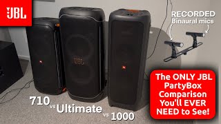 JBL PartyBox Ultimate vs 710 vs 1000  Binaural Mic SOUND COMPARISON [upl. by Airebma843]