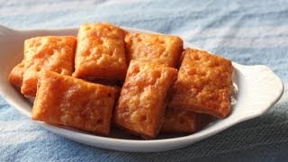 Cheesy Crackers  Homemade Cheese Crackers Recipe [upl. by Duarte288]