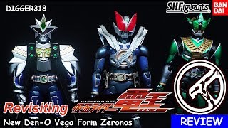 S H Figuarts Kamen Rider New Den O Vega Form Zeronos Altair Form Toy Review 4K [upl. by Kaspar505]