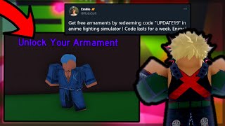 HOW TO UNLOCK ARMAMENTS in ANIME FIGHTING SIMULATOR [upl. by Ailyt]