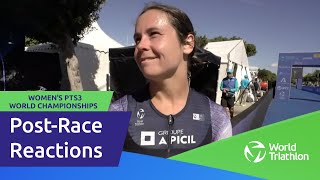 PostRace Reactions  Elise Marc  Womens PTS3 World Championships [upl. by Urbain]