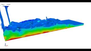 LSDYNA CFD  Dam break and impact on square shape [upl. by Eerrehc]