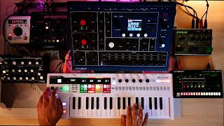 090▶️ Velocity Waldorf M  Timeline  Moog Minitaur  H9  Roland TR6S  Streichfett [upl. by Henrion883]