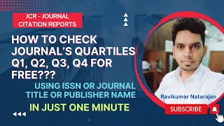 How to check journals Q1 Q2 Q3 Q4 quartiles for FREE  Clarivate  Scimagojr JCR  RK KEYNOTES [upl. by Tally]