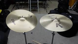 Zildjian 20 A Crash Ride vs Zildjian 20 K Crash Ride [upl. by Suillenroc]