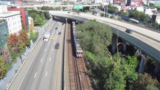 SEPTA AND PATCO TRAINS FROM THE BEN FRANKLIN BRIDGHE WITH INTERSTATE 95 [upl. by Shabbir809]