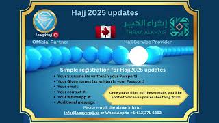 Hajj 2025 registration is open Canada [upl. by Ilarin419]