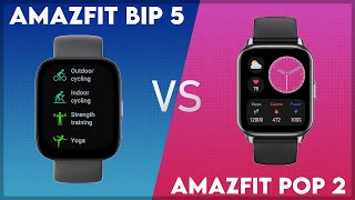 Amazfit Bip 5 vs Amazfit Pop 2 Comparison [upl. by Gerda518]