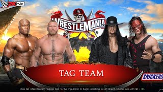 Full Match  Brock Lesnar amp Bobby Lashley vs Undertaker amp Kane WrestleManiaWWE 2K23 [upl. by Yate623]