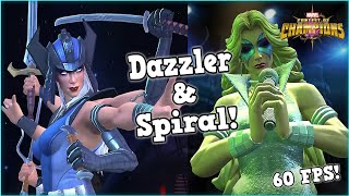 Dazzler amp Spiral in 60 FPS Official Reveal  Marvel Contest of Champions [upl. by Thorlay]