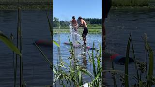 Intense logrolling match at the 2022 Splash n Dash Logrolling tournament [upl. by Devlin816]