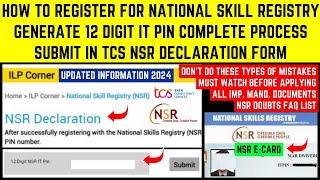 🔥HOW TO REGISTER amp CREATE NATIONAL SKILL REGISTRY NSR 12 DIGIT IT PIN➡COMPLETE DETAILED PROCESS 2024 [upl. by Rimaa]