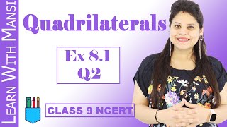 Class 9 Maths  Chapter 8  Exercise 81 Q2  Quadrilaterals  NCERT [upl. by Marilee]