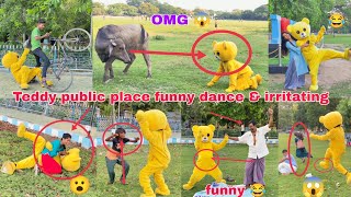 Teddy bear prank on public places 😂 funny reaction 😂 teddyboy 01team [upl. by Feinstein]