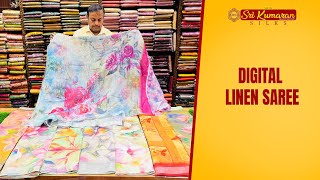 Digital Linen Saree  Price Drop  Sri Kumaran Silks Salem [upl. by Annaik]