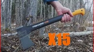 Fiskars X15 Axe Old guy chopping up tree in less than 8 minutes [upl. by Rodrigo26]