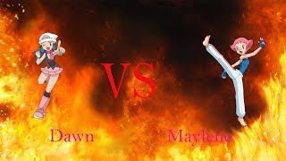 Dawn vs Maylene AMV Feel Invincible [upl. by Sinnaoi]