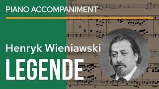 Wieniawski  Légende Op17 Piano Accompaniment  violin sheet music  play along  musescore [upl. by Culhert]